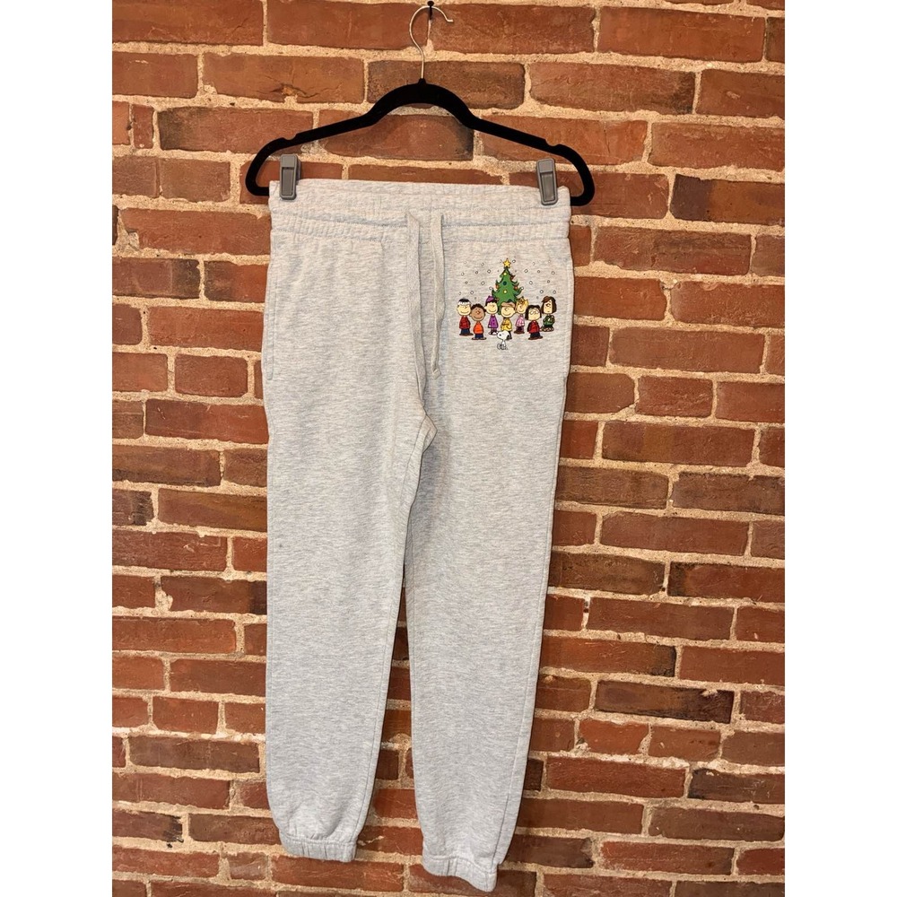 Peanuts‎ Charlie Brown Snoopy Holiday Joggers Gray Pockets
